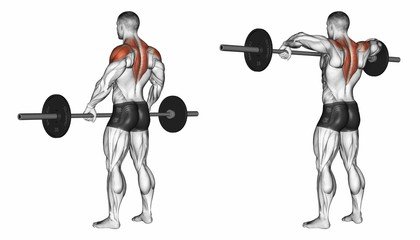 سحب البار للأعلى قبضة عريضة Wide Grip Upright Row